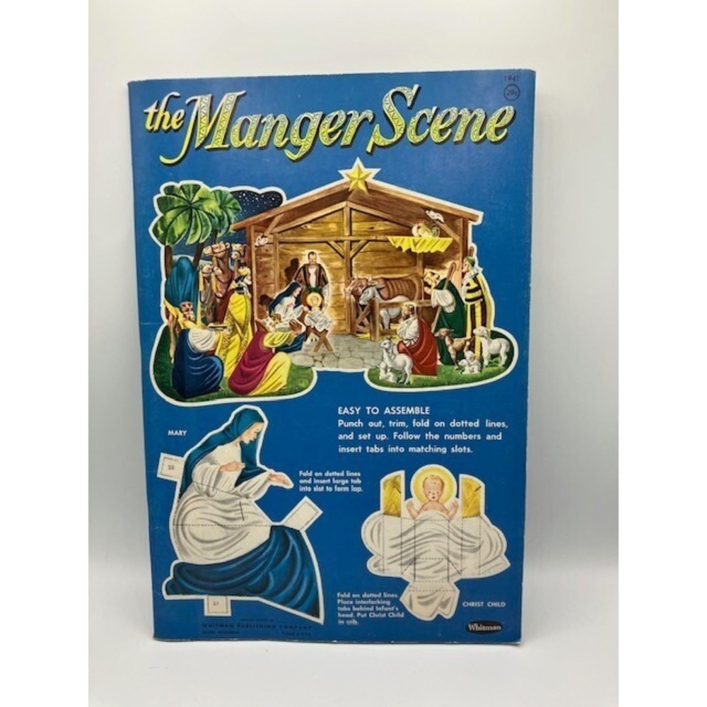 Whitman The Manger Scene 1941 Christmas Nativity Punch Out Book‎ Unused